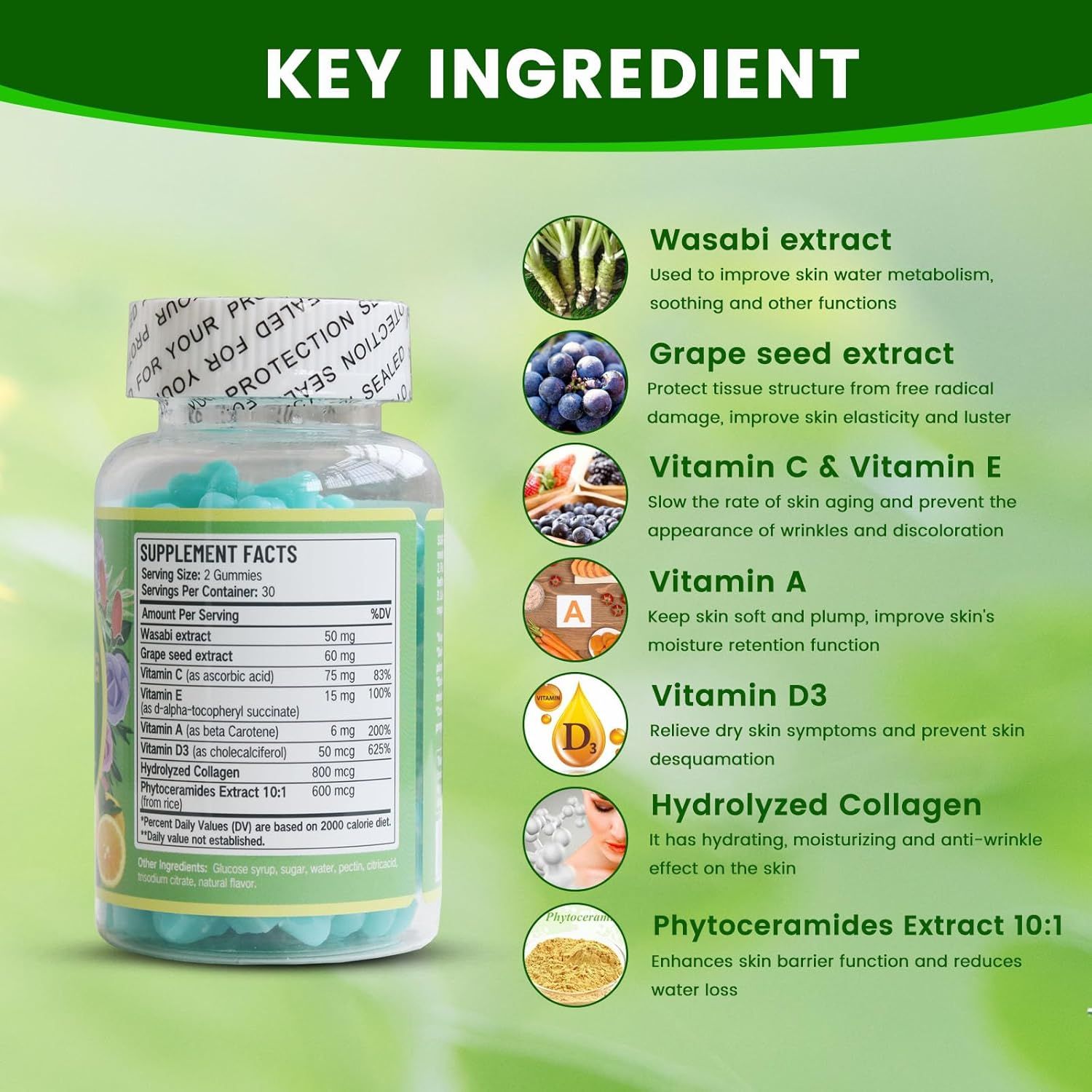 Winstown Anti-Aging Tea and Anti-Aging Gummies Immunity Support, Firm Skin and Radiance Antioxidants Promote New Skin Cell Renewal, Smooth Wrinkles and Boost Vitality