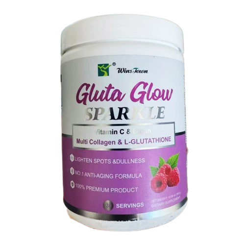 Winstown Multi Collagen L-Glutathione Gluta Glow Sparkle Powder With Vitamin C And Biotin For Skin Whitening, Radiance, Anti-Aging & Full Body Wellness