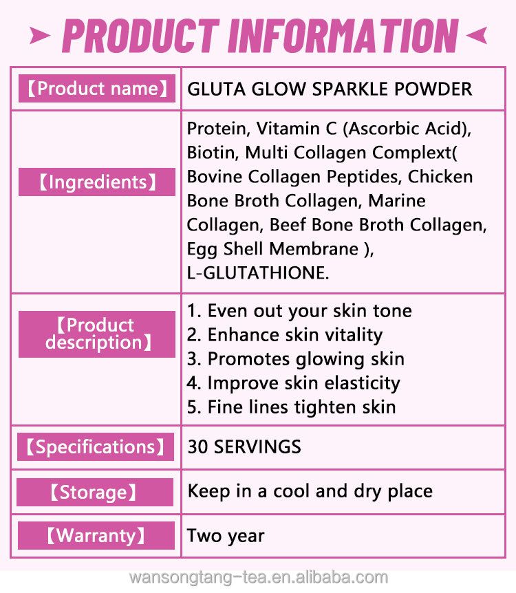 Winstown Multi Collagen L-Glutathione Gluta Glow Sparkle Powder With Vitamin C And Biotin For Skin Whitening, Radiance, Anti-Aging & Full Body Wellness