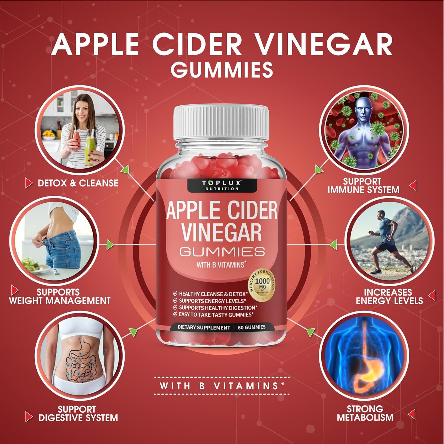 Flat Tummy Apple Cider Vinegar Gummies Support Belly Fat Reduction Improve Digestion Reduce Bloating Enhance Core Slimming And Promote A Healthier Flatter Stomach Naturally