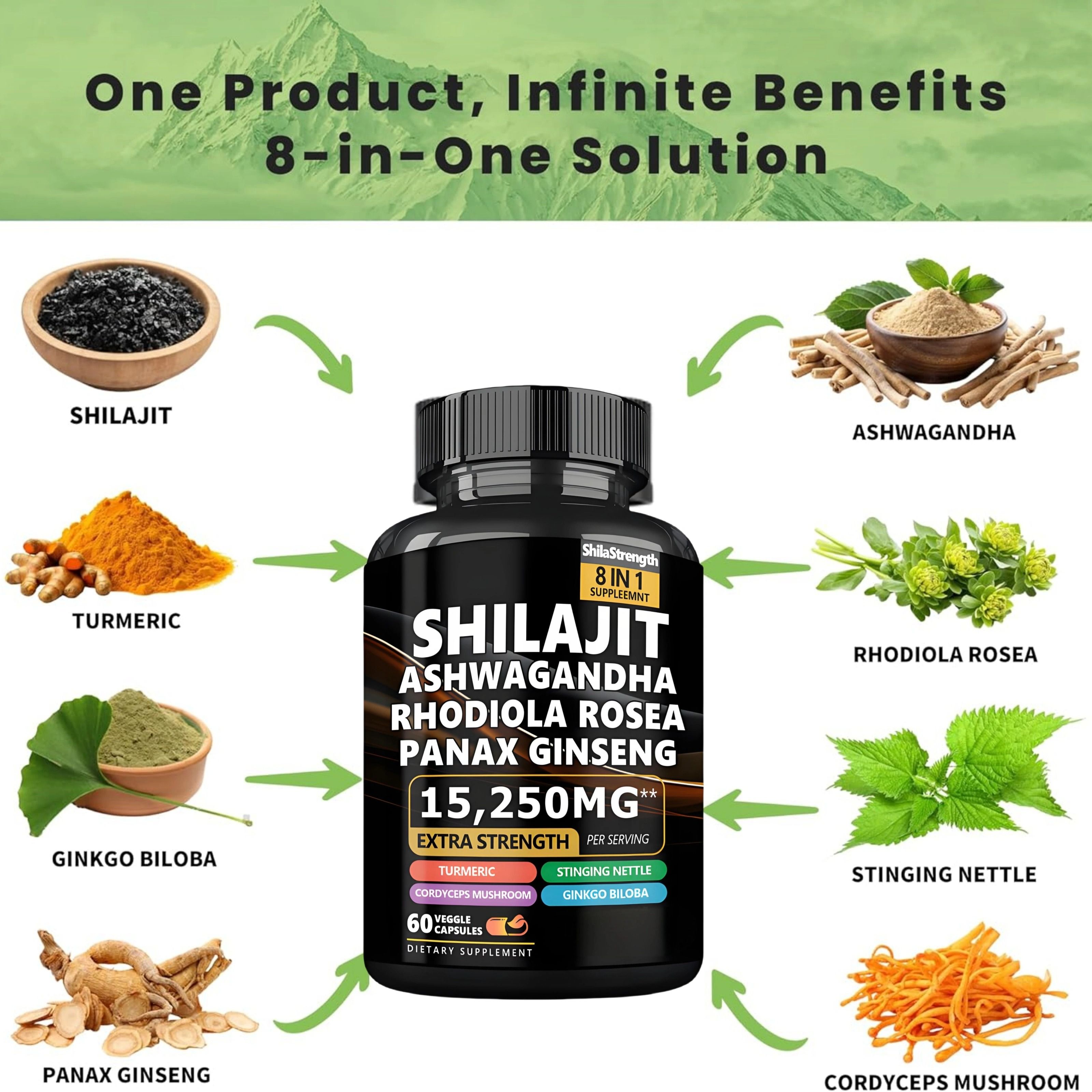 Shilajit Capsules For Men And Women Natural Energy Hormonal Balance Stamina Strength Vitality Libido Fertility Immunity Mental Focus And Performance Supplement