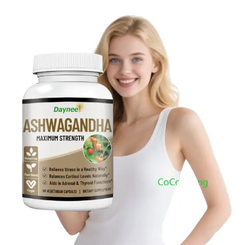 Daynee Ashwagandha Maximum Strength Capsules Stress Relief Hormonal Balance Energy Stamina Mood Focus Vitality Adrenal And Thyroid Support Natural Wellness Supplement