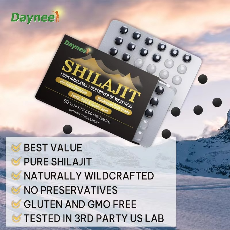 Daynee Himalayan Shilajit Tablets Premium Energy, Strength & Vitality Booster 90 Tablets, 200mg Each Powerful Himalayan Energy & Vitality Booster For Men And Women