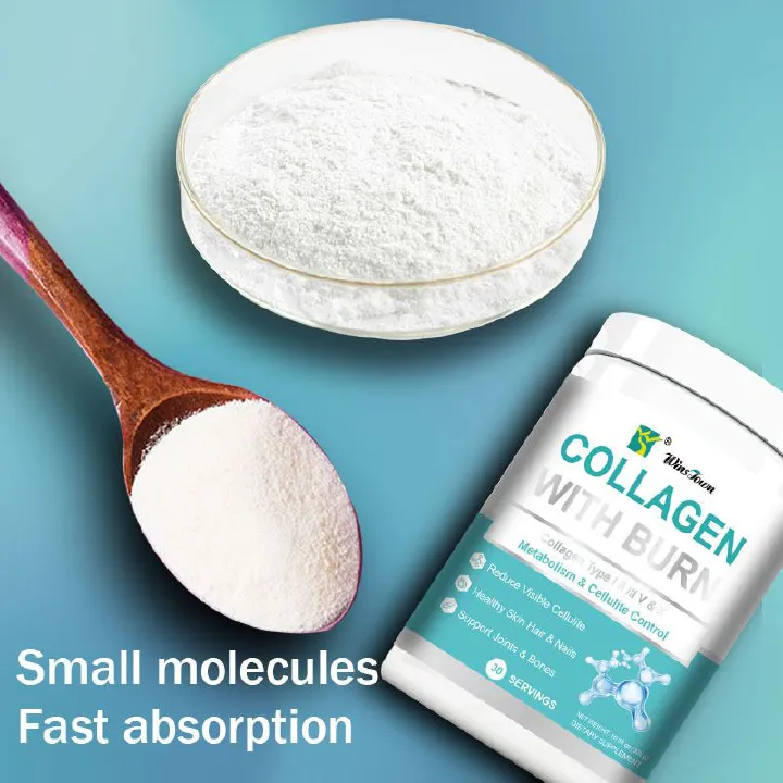 WinsTown Collagen With Burn Premium Multi-Type Collagen Powder For Cellulite Control Healthy Skin Hair Nails Strong Joints Bones Metabolism Boost And Body Wellness 30 Servings