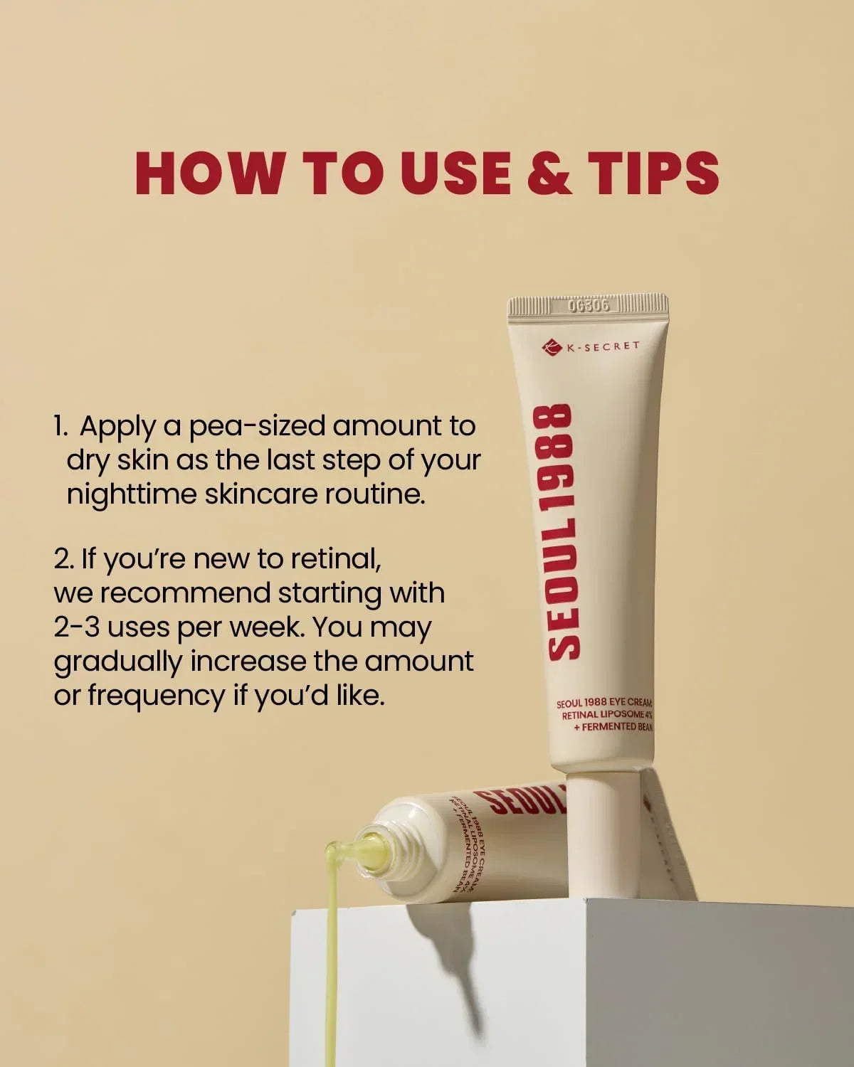 K-Secret Seoul 1988 Eye Cream Retinal Liposome 4% + Fermented Bean – 30ml Advanced Retinal Eye Cream That Smooths Wrinkles Brightens Dark Circles And Firms Delicate Skin