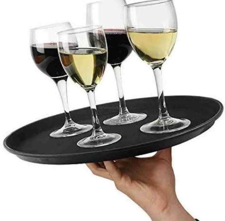 High quality Antislip kitchen round serving trays for Home and Hotels