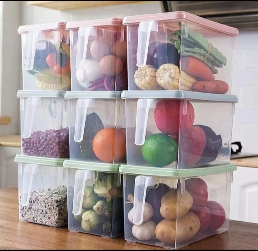 Set of 4pcs Heavy plastic Adix kitchen fridge king storage containers/Organizer with a capacity of 5 litres