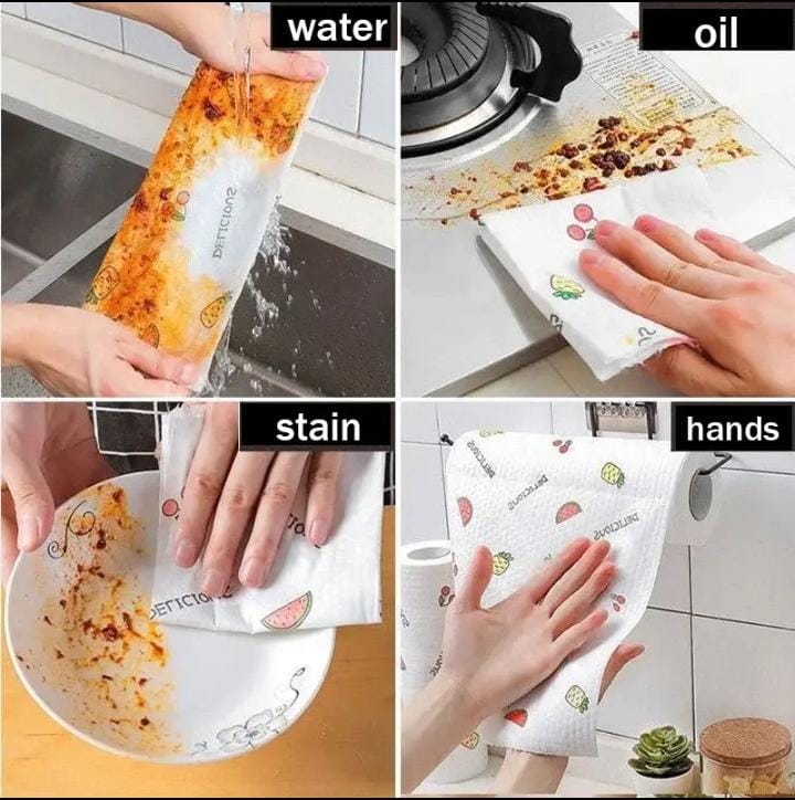 Reusable kitchen towel....ideal for wiping ….each roll has 50pcs