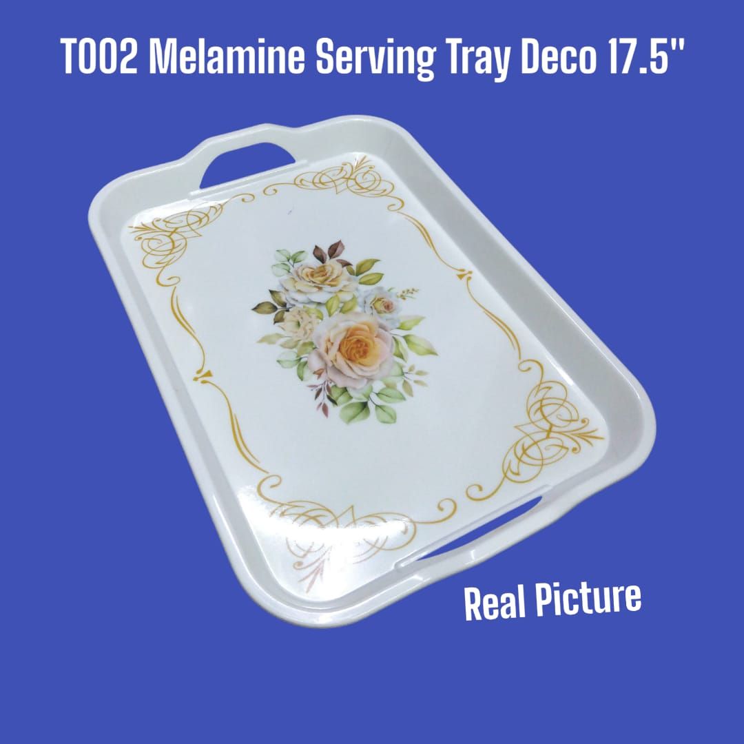 Heavy melamine square kitchen serving Trays with handles and size of 45cmx32cm