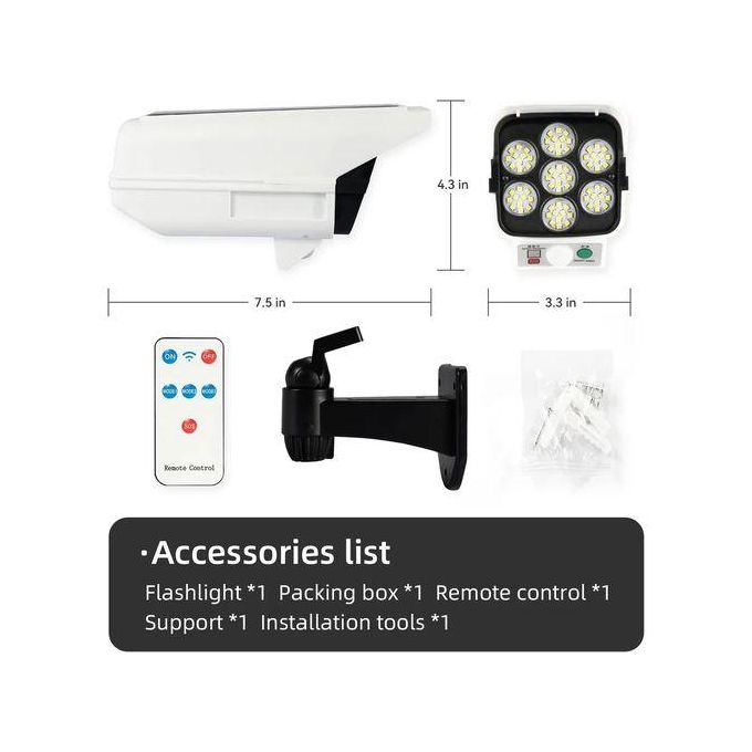 Solar Light High Simulation Camera Solar Flood Light With Motion Sensor And Remote Control