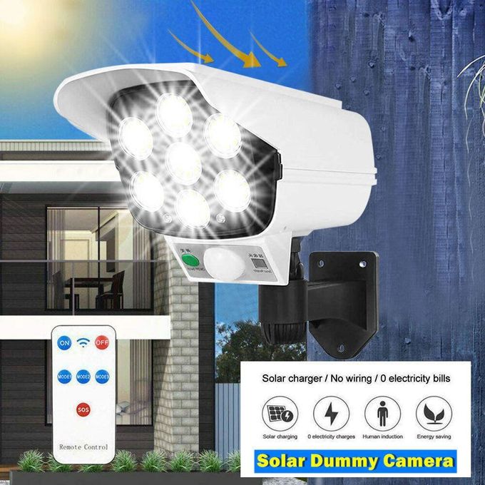 Solar Light Solar Powered 180Watts Dummy Fake Camera Motion Sensor Security Solar Floodlight