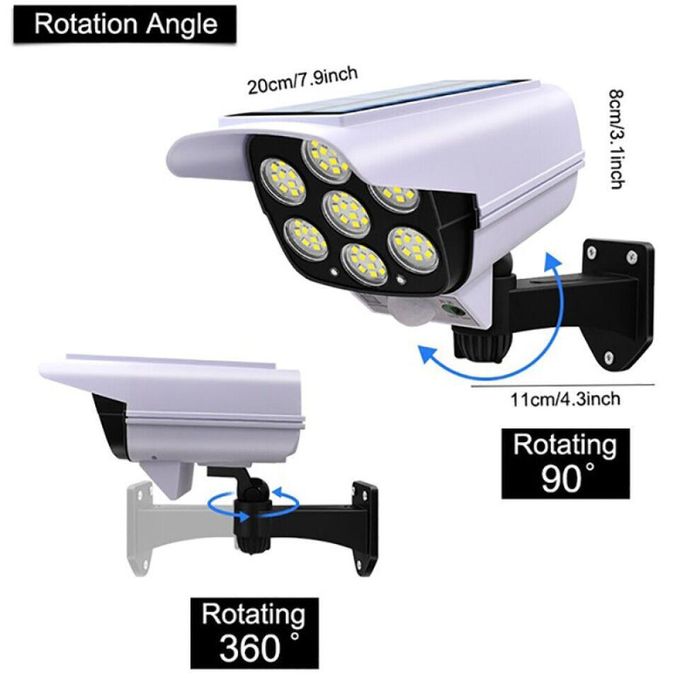 Solar Light Solar Power Dummy Security Camera Fake LED Blink Light Outdoor Surveillance CCTV