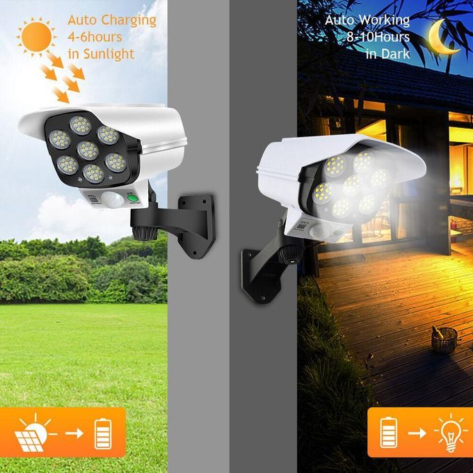 Solar Light Solar LED Wall Light Motion Sensor Street Yard Outdoor Security Lamp Fake Camera