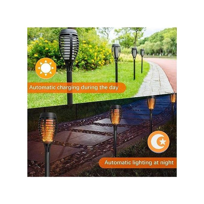 1pc Solar Torch Light Outdoor Flickering Flame Dancing Lights