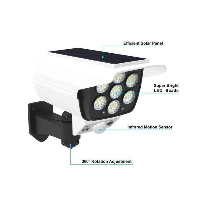Outdoor Dummy CCTV Camera Motion Sensor Solar Lights FLOODLIGHT(2 Pack)