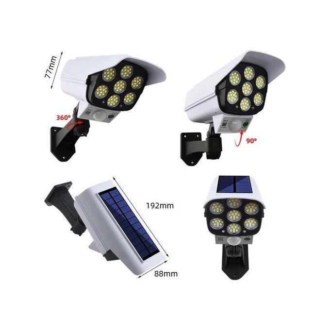 Outdoor Dummy CCTV Camera Motion Sensor Solar Lights FLOODLIGHT(2 Pack)