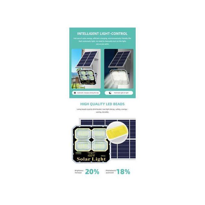 Vellmax Garden Square SOLAR LED FLOOD LIGHT 300w 400w Outdoor With Remote Controller