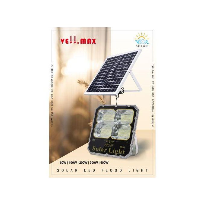 Vellmax Garden Square SOLAR LED FLOOD LIGHT 300w 400w Outdoor With Remote Controller