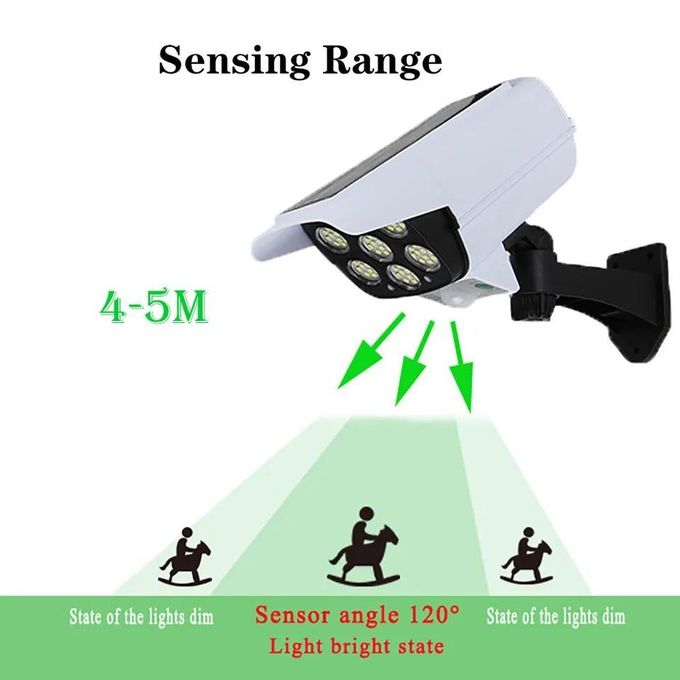 Solar Light Solar Wall Lamp Motion Sensor Wireless Security Dummy Camera 77 LED Outdoor Flood Light