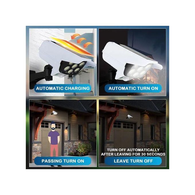 Solar Light Motion Sensor Solar Powered Sensor Security Fake Dummy Camera Flood Light