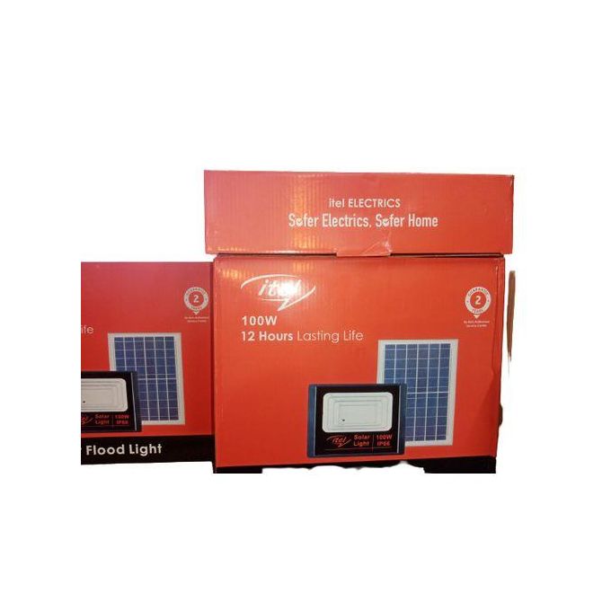 Itel 100W 12 Hours Lasting Life SOLAR FLOOD LIGHT With Auto ON/OFF