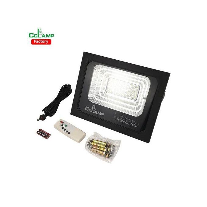 CcLamp High Power 100W Solar Floodlight With Remote And Lightsensor