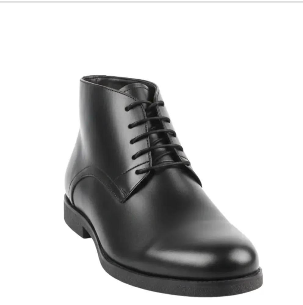 black leather official men's boots