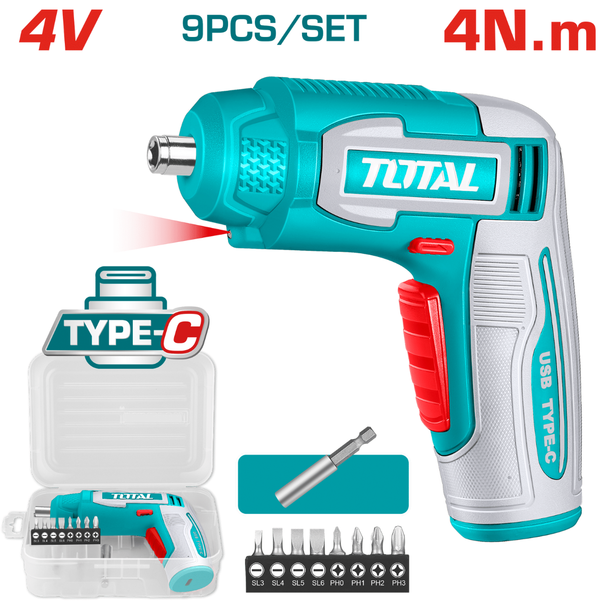 TOTAL  TSDLI0458 Cordless screwdriver 4V