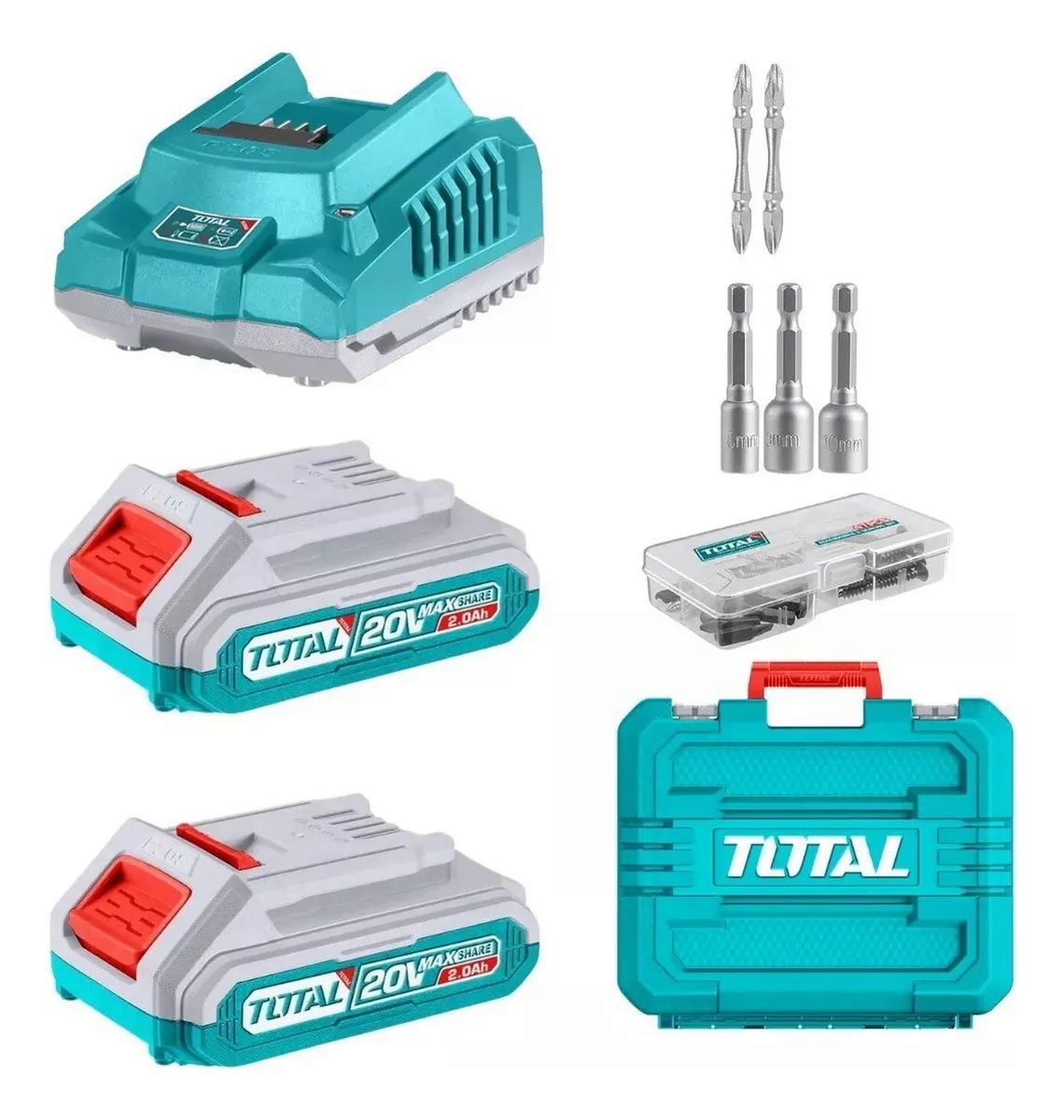 TOTAL  TCKLI20277 Cordless 2 pcs 
combo kit 20V