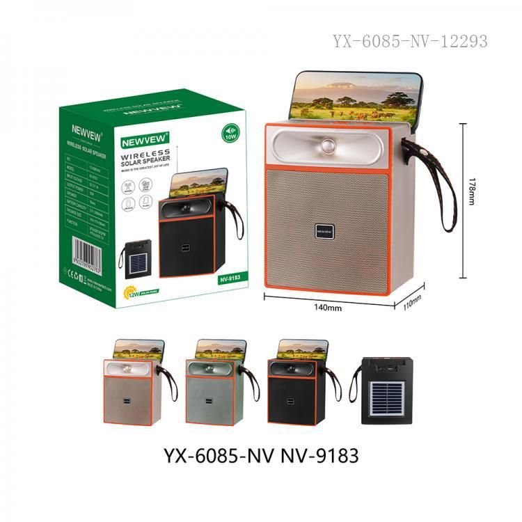 NEWVEW NV-9183 SOLAR BLUETOOTH SPEAKER – TWS PAIRING, TF/USB/FM INPUTS & TYPE-C CHARGING