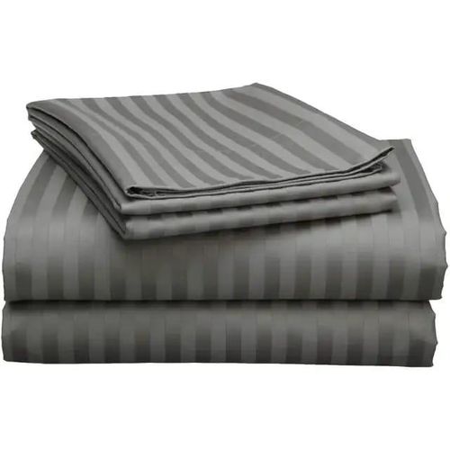 CLEARANCE OFFER 4pc Set TC Cotton Stripped Bedsheets (2 Bed Sheets, 2 Pillow Cases)