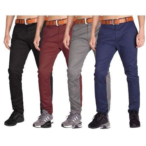 CLEARANCE OFFER 4Pack, Soft Khaki Men's Trouser Slim Fit Official Casual- Black,Maroon,Dark Grey And Navy Blue