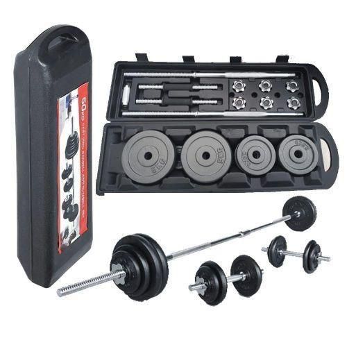 CLEARANCE OFFER 50kgs Dumbells Weight And Barbells With Chrome Bar