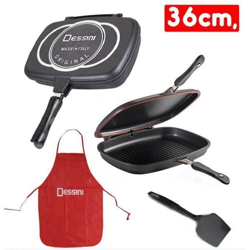 CLEARANCE OFFER Dessini 36Cm Double Sided Grill Non-stick Pressure Pan.