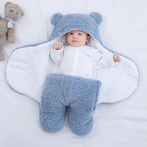 CLEARANCE OFFER Newborn Baby Blanket Swaddle Wrap Plush Hooded Sleeping Bag
