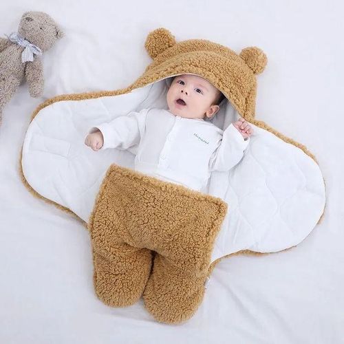 CLEARANCE OFFER Newborn Baby Blanket Swaddle Wrap Plush Hooded Sleeping Bag