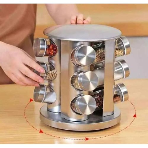 CLEARANCE OFFER Revolving Spice Rack, Empty 12-Jars Rotating Spice Rack Organizer