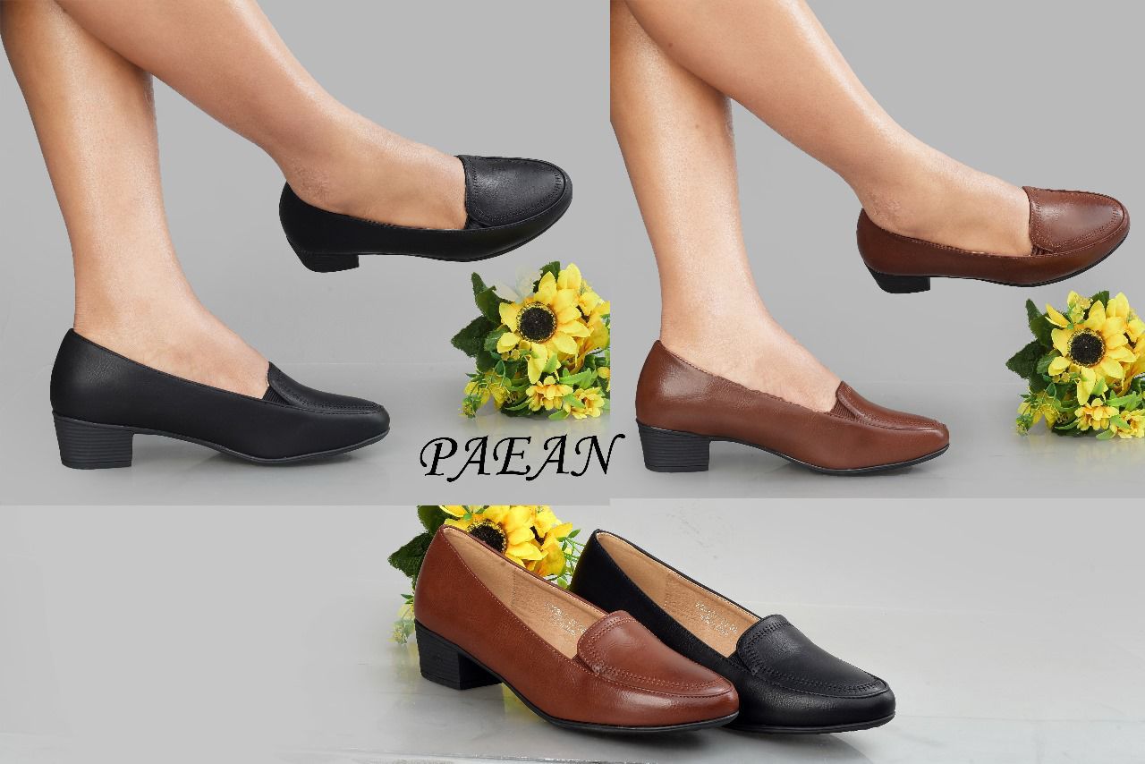 Comfortable,quality,leather, durable, lightweight,orthopedic, official classy loafer low peian block heels ladies/women shoes all time occasion