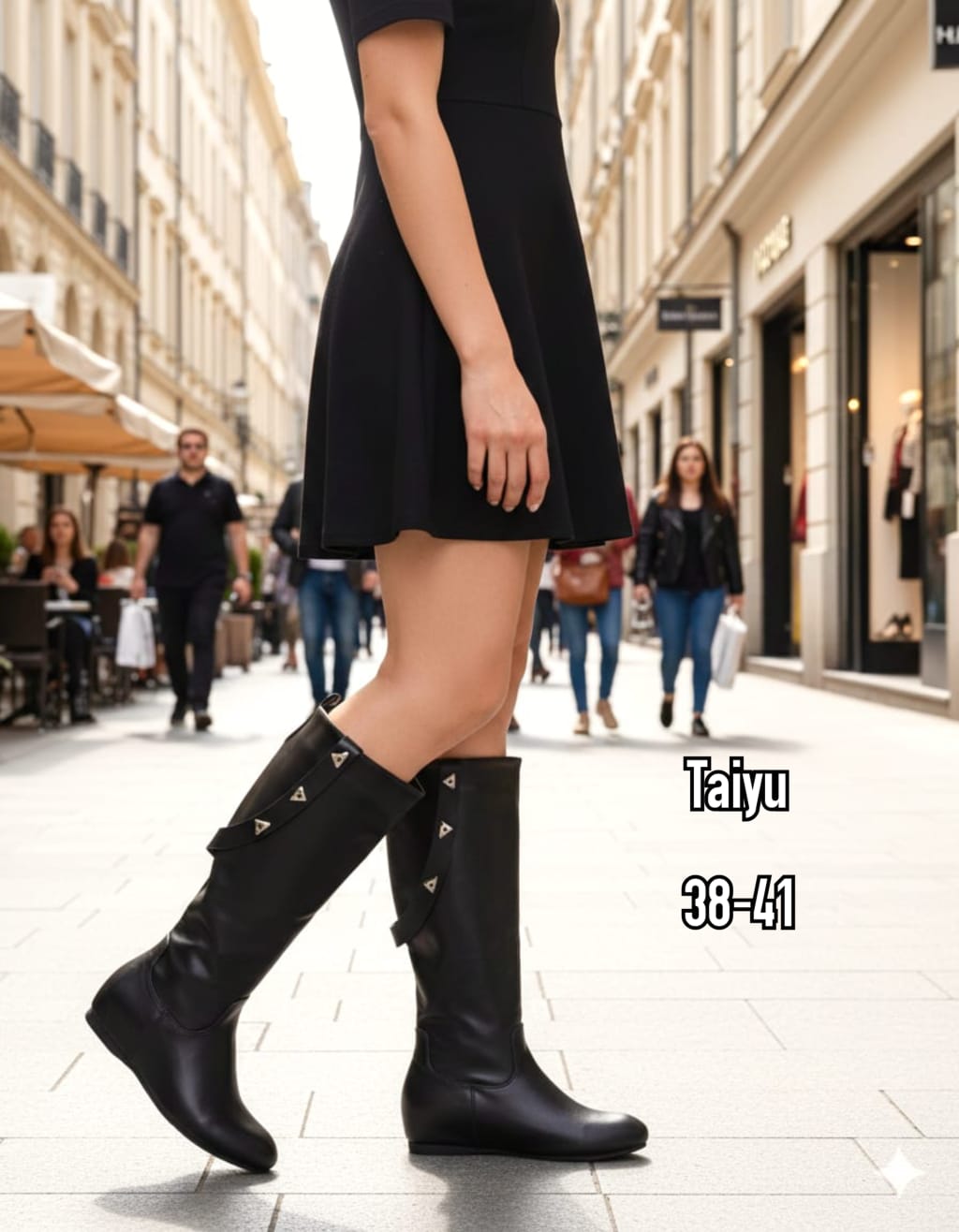 Women's Pure Leather  mixed with velvet material Knee-High Boots - Zip-Up, Double Buckle Design, Stylish & Durable High-Quality winter Leather Boots