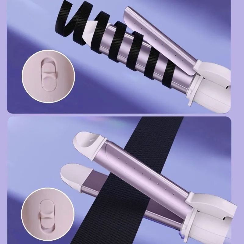 Fluff Button Non-Damaging Negative Ion Dual Purpose Curling Iron  Hair Rollers