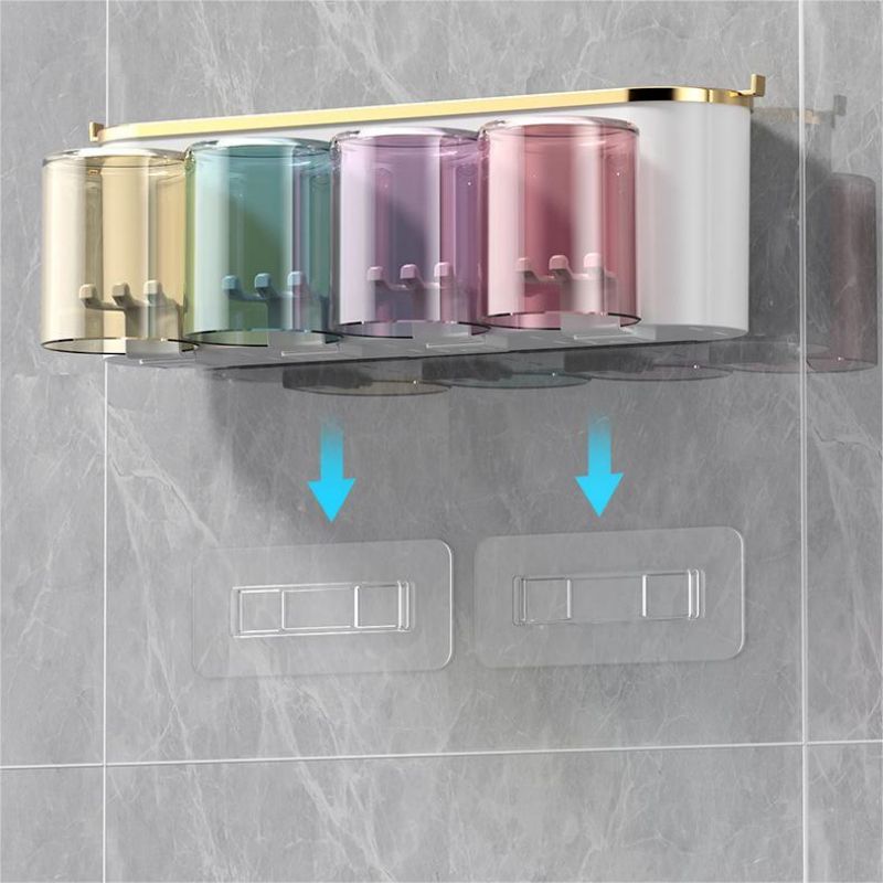 Toothbrush Rack Mouthwash Cup Bathroom Perforation-Free Wall Hanging Storage Rack