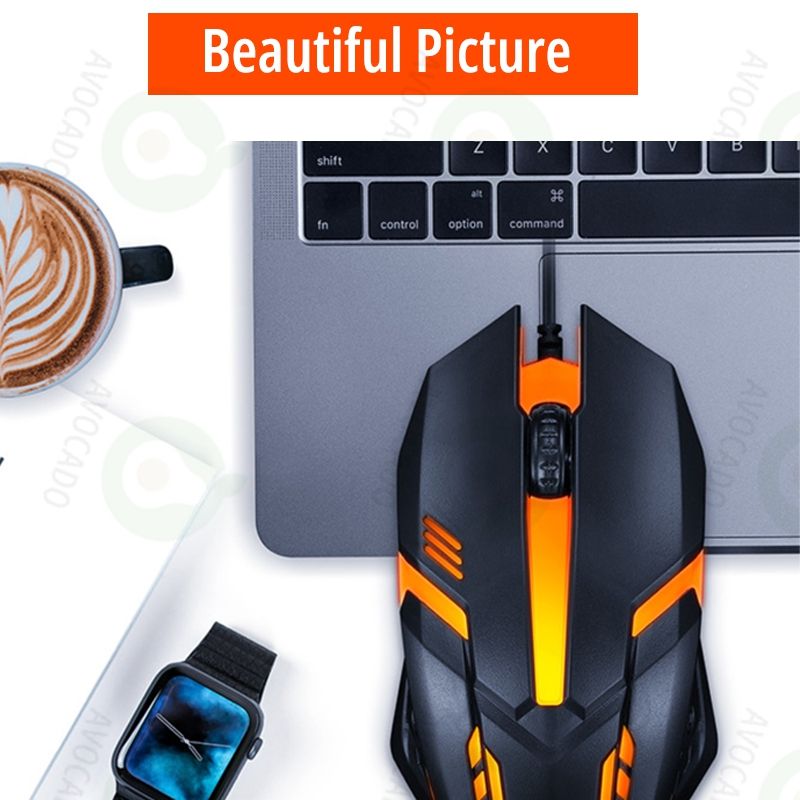AVOCADO V1 Mice Game and Office USB Mouse Lighting Colorful For Laptops PC Cheap and Durable Mouse