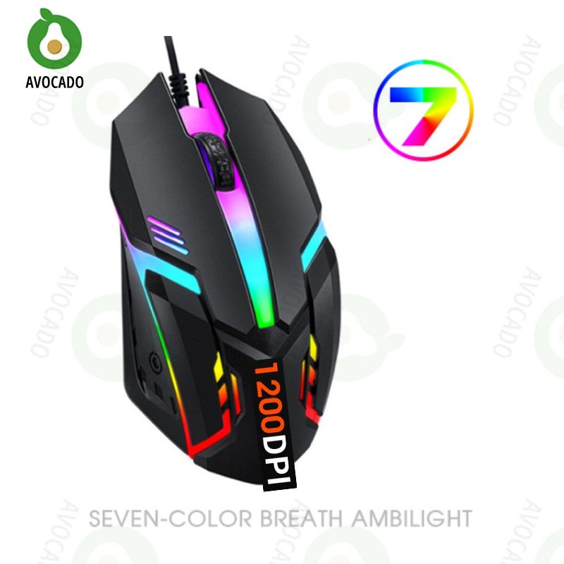 AVOCADO V1 Mice Game and Office USB Mouse Lighting Colorful For Laptops PC Cheap and Durable Mouse