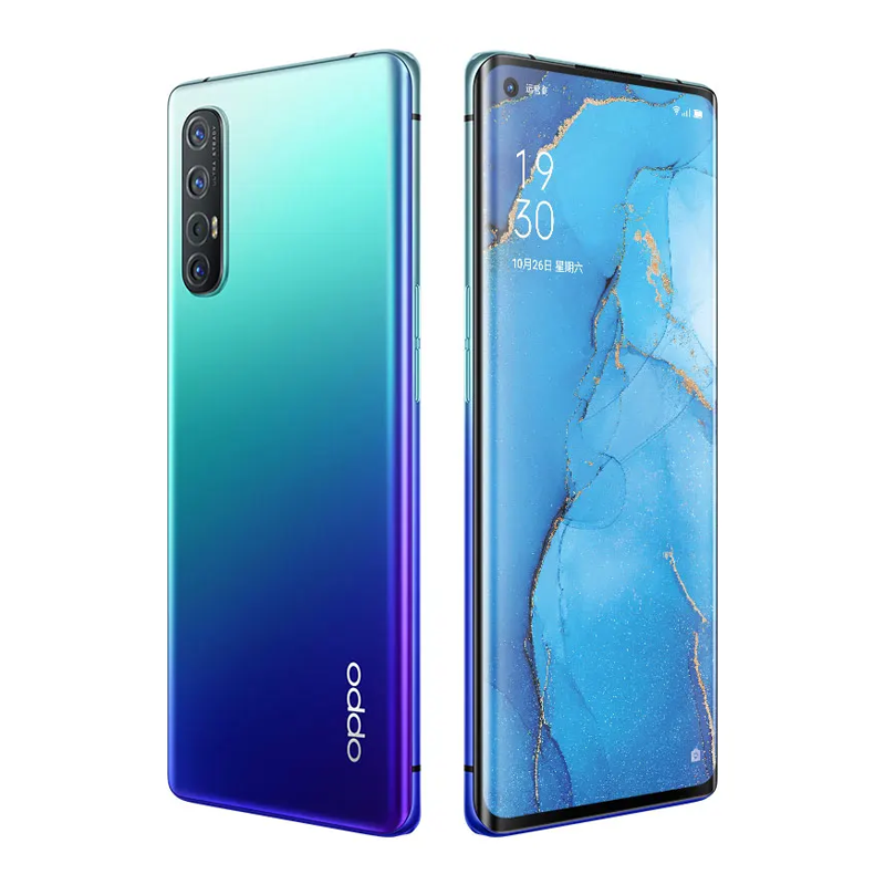 Refurbished Phone OPPO Reno3 Pro 13(8+5)GB RAM 90hz AMOLED Curved Screen 128GB Stoarge in-Display Fingerprint 48MP+32MP 4025 mAh 99% New Dual 5G Snapdragon 765G OPPO Reno 3 Pro Smart Phones