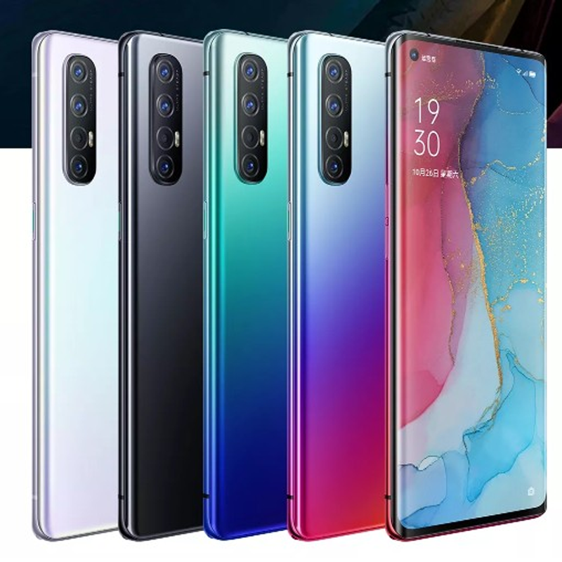 Refurbished Phone OPPO Reno3 Pro 13(8+5)GB RAM 90hz AMOLED Curved Screen 128GB Stoarge in-Display Fingerprint 48MP+32MP 4025 mAh 99% New Dual 5G Snapdragon 765G OPPO Reno 3 Pro Smart Phones