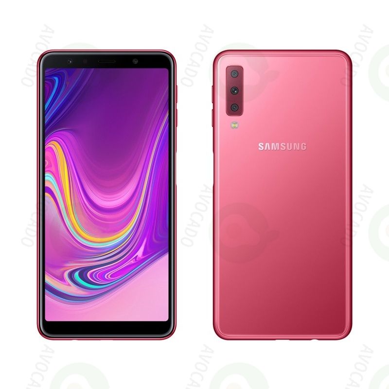 Refurbished Phones SAMSUNG A7 2018 Super AMOLED 128GB Storage 4GB RAM Exynos 7885 Dual SIM 3300mAh Battery Side Fingerprint Face Unlock 24MP+24MP Camera Smart Phones