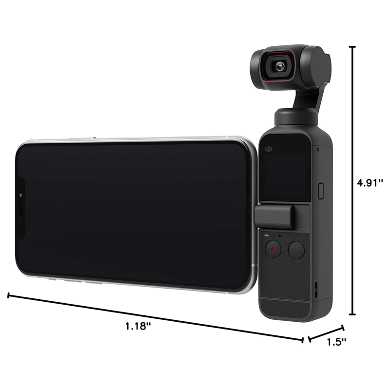 Refurbished DJI Pocket 2 - Handheld 3-Axis Gimbal Stabilizer with 4K Camera, 1/1.7” CMOS, 64MP Photo, Pocket-Sized, ActiveTrack 3.0, Glamour Effects, YouTube TikTok Video Vlog, for Android and iPhone