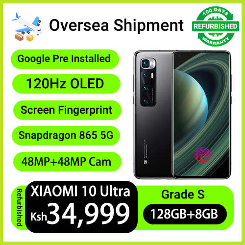 Refurbished Phones XIAOMI MI 10 Ultra 6.67" 120Hz OLED Curved Screen Snapdragon 865 5G 48MP+48MP+20MP+20MP Camera  67W Charger 4500mAh Battery UnderDisplay Fingerprint Smart Phones