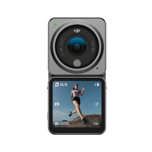 Refurbished DJI Action 2 Power Combo/Dual Screen Combo Action Camera, 4K Extended, Power Module, Super Wide Angle 155° FOV, Gimbal Mounted, Magnetic, Image Stabilization Technology, Action Camera