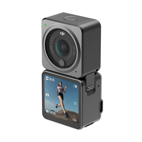 Refurbished DJI Action 2 Power Combo/Dual Screen Combo Action Camera, 4K Extended, Power Module, Super Wide Angle 155° FOV, Gimbal Mounted, Magnetic, Image Stabilization Technology, Action Camera